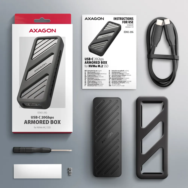 Boitier externe USB-C 3.2 Axagon EEM2-20G - NVMe M.2 Type 2280 (Noir)