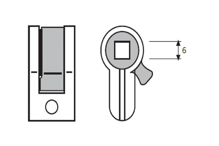 Adaptateur fonction à condamnation carré 6 - TESA - ADAPT2034