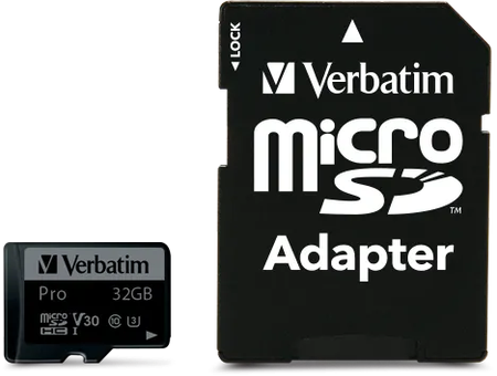 Carte mémoire Micro SD Verbatim Pro U3 - 32Go avec adaptateur