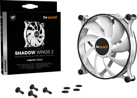 Ventilateur de boitier be quiet! Shadow Wings 2 - 14cm (Blanc)