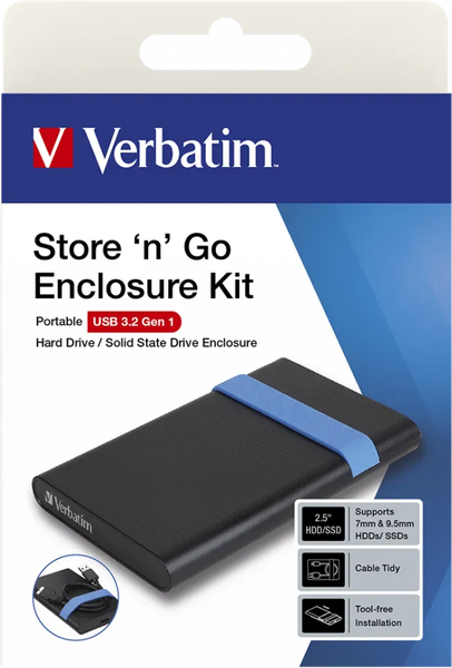 Boitier externe Verbatim Store'N'Go USB 3.2 - S-ATA 2,5" (Noir)