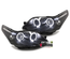 PHARES LED FEUX ANNEAUX ANGEL EYES NOIRS CITROEN C4 I 2004-2010 (05483)