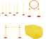 Agility sport pour chiens équipement complet haies, slalom, tunnel + sac de transport jaune