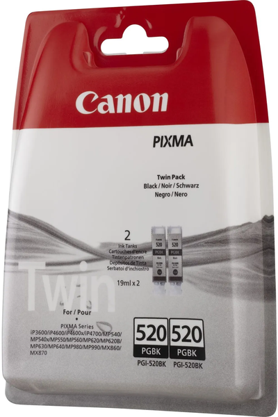 Pack 2 cartouches d'encre Canon PG-520BK (Noir)