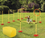 Agility sport pour chiens équipement complet haies, slalom, tunnel + sac de transport jaune