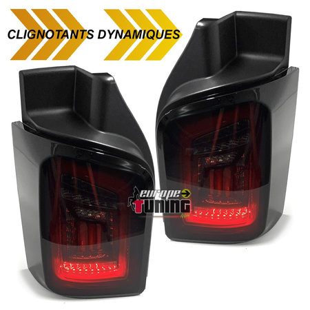 FEUX ROUGES NOIRS CELIS A LEDS DYNAMIQUES POUR VW T5 DOUBLE PORTE (04911)