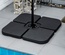 Pied de parasol lot de 4 dalles pour parasol à lester HDPE noir