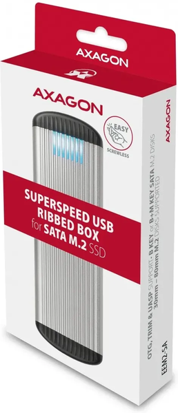 Boitier externe USB 3.2 Axagon EEM2-SA - S-ATA M.2 Type 2280 (Gris)