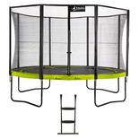 Kangui - Trampoline de jardin rond 430 cm + filet de sécurité + échelle | PUNCHI Vert 430