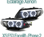 PHARES FEUX NOIRS ANNEAUX ANGEL EYES LEDS CCFL BMW X5 E53 FACELIFT AU XENON 2003-2007 (03189)