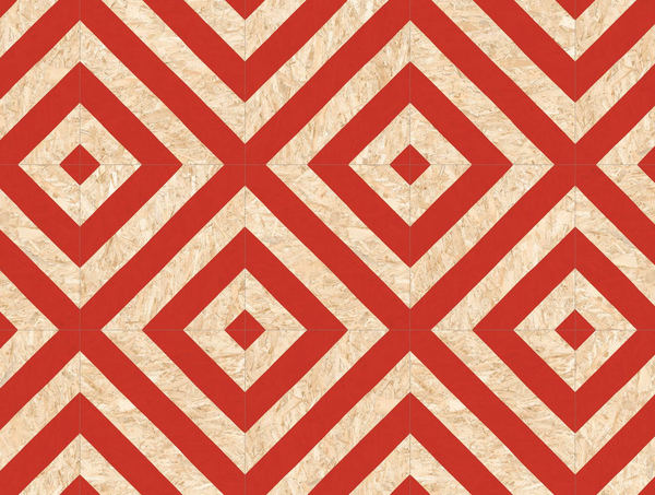 NENETS STRAND ROJO Carrelage aspect bois OSB rouge