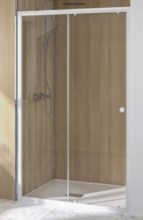 Porte coulissante SUPRA III C 140cm blanc verre transparent - KINEDO - PA1542BTN