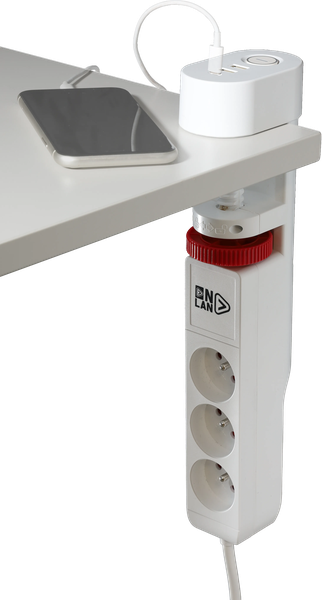 Multiprise sous table 3 prises OnLan Power Desk Station (Blanc)