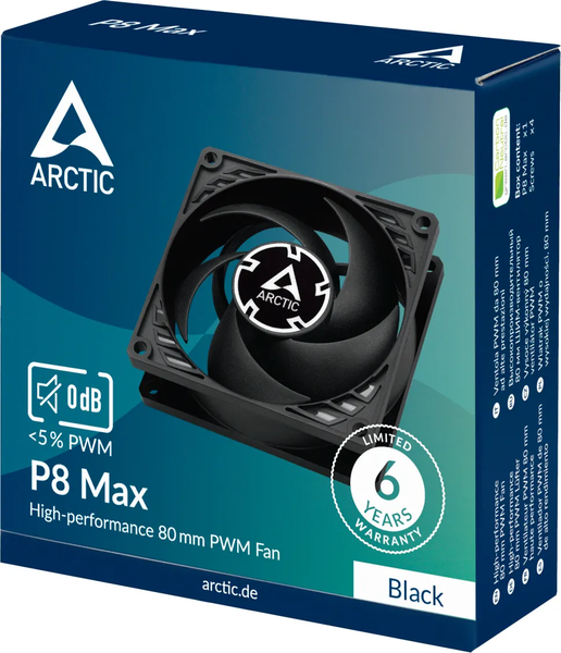 Ventilateur de serveur Arctic P8 Max - 8cm (Noir)