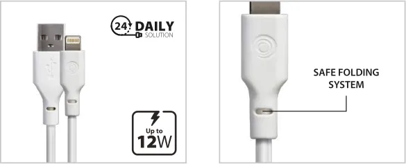 Câble Tiemme Classic USB type A - Lightning M/M 12W 2m (Blanc)