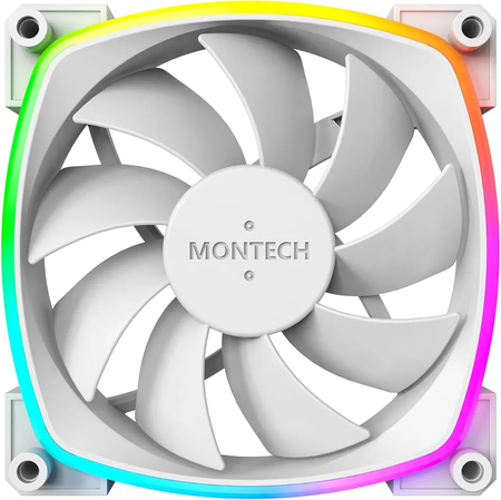 Lot de 3 Ventilateurs de boitier Montech AX120 RGB - 12cm (Blanc)