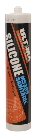 Silicone sanitaire blanc 300ml MS305 - ULTIMA - 16011