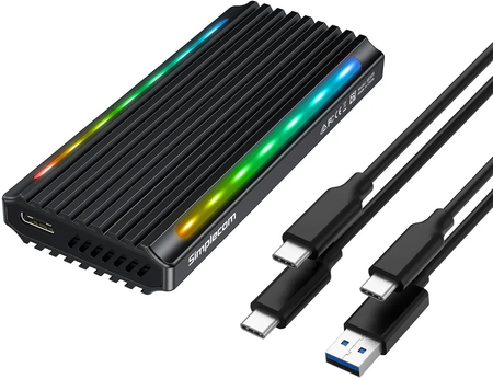 Boitier externe USB 3.2 Connectland RGB - S-ATA/NVMe M.2 Type 2280 (Noir)