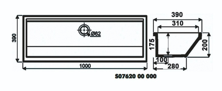 Lavabo collectif PUBLICA blanc 1000x390mm - GEBERIT - 00762000000