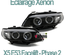 PHARES FEUX NOIRS ANNEAUX ANGEL EYES LEDS CCFL BMW X5 E53 FACELIFT AU XENON 2003-2007 (03189)