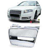 CALANDRE CENTRALE SPORT FULL CHROME LIGNE RS4 AUDI A4 B7 2004-2009 PDC (05326)