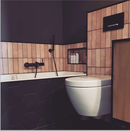 ARTISAN ROSE MALLOW - Faience  6,5x20 cm aspect zellige brillant rose