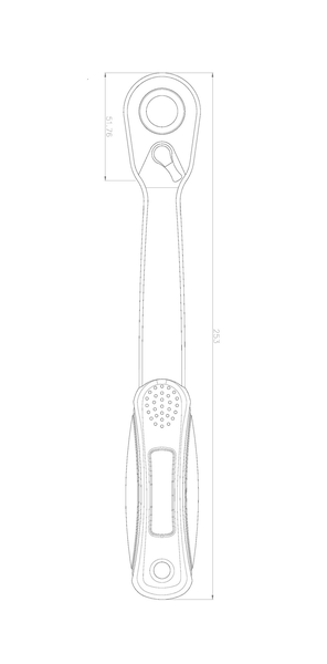 Cliquet standard réversible 1/2'' 72 dents - HANGER - 251090