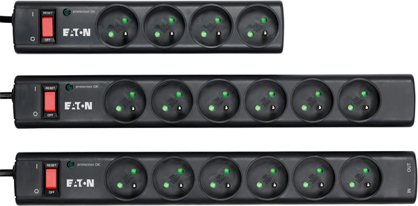 Multiprise Surtension Eaton Protection Strip PS6TF 6 prises (Noir)