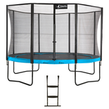 Kangui - Trampoline de jardin rond 430 cm + filet de sécurité + échelle | PUNCHI Bleu 430