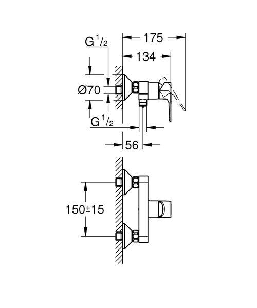 Mitigeur de douche BAULOOP monocommande GROHE 23633001