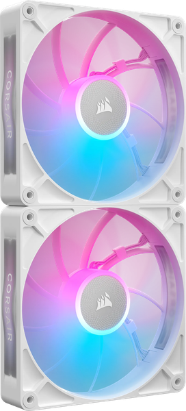 Lot de 2 Ventilateurs de boitier Corsair iCue Link RX Max RGB - 14cm (Blanc)