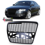 GRILLE CALANDRE SPORT NOIR BRILLANT LOOK S-LIGNE AUDI A6 C6 2004-2008 (05327)