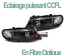 2 PHARES FEUX NOIRS ANGEL EYES LED EN U CCFL BMW SERIE 3 E46 5 PORTES 2001-2005 (00563)