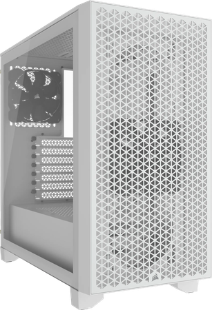 Boitier Moyen Tour ATX Corsair 3000D Airflow avec panneaux vitrés (Blanc)