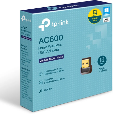 Mini Carte Réseau USB WiFi TP-Link Archer T600U Nano (AC600)