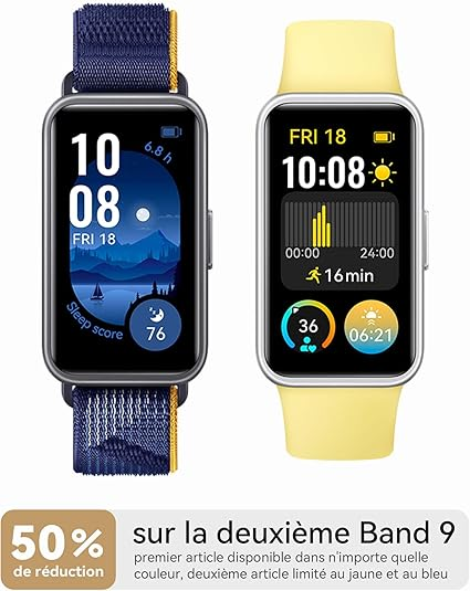 HUAWEI Band 9 Montre Connectée - Bracelet Noir Fluoroélastomère - 14 Jours d’Autonomie - 100 Modes Sport - iOS & Android - Suivi Sommeil TruSleep 4.0