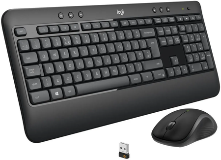 Kit Souris et Clavier sans fil Multimédia US International Gris foncé
