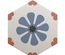 COIMBRA BELLA BLUE 30658 - Carrelage 17,5x20 cm hexagonal décoré aspect carreaux de ciment