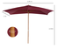 Parasol droit rectangulaire bordeaux