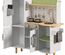 Cuisine pour enfant jeu d'imitation nombreux accessoires rangements blanc bois vert