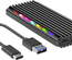 Boitier externe USB 3.2 Connectland RGB - S-ATA/NVMe M.2 Type 2280 (Noir)