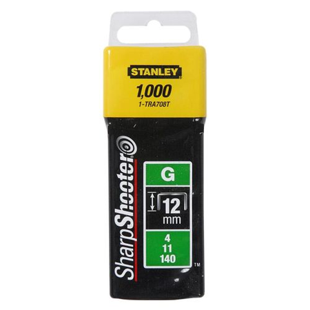Agrafes 12 mm type G boîte de 1000 - STANLEY - 1-TRA708T