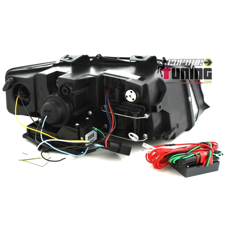 FEUX PHARES AVANTS LED DE JOUR DIURNES DRL NOIRS AUDI A4 B6/8E (02872)