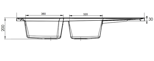 Évier à poser réversible 2 cuves MONTRÉAL 1200 SMC nu - MODERNA - EPBB120R17D