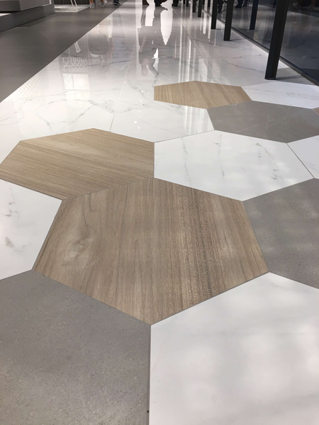 NIKOI HEXAGONO VERBIER Carrelage hexagonal grand format aspect marbre