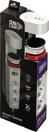 Multiprise sous table 3 prises OnLan Power Desk Station (Blanc)