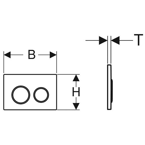 Plaque de déclenchement double touche OMEGA 20 anneaux chromé brillant - GEBERIT - 115.085.KJ.1
