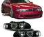 PHARES FEUX AVANTS NOIRS ANGEL EYES ANNEAUX LEDS BMW SERIE 5 E39 PHASE 1 (10081)