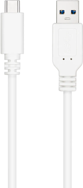 Câble Nanocable USB-A/C 3.1 M/M 2m (Blanc)