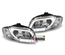 FEUX PHARES AVANTS CHROME DE JOUR DIURNES DRL TUBE LED LIGHT BAR AUDI A4 B7 8H (04384)